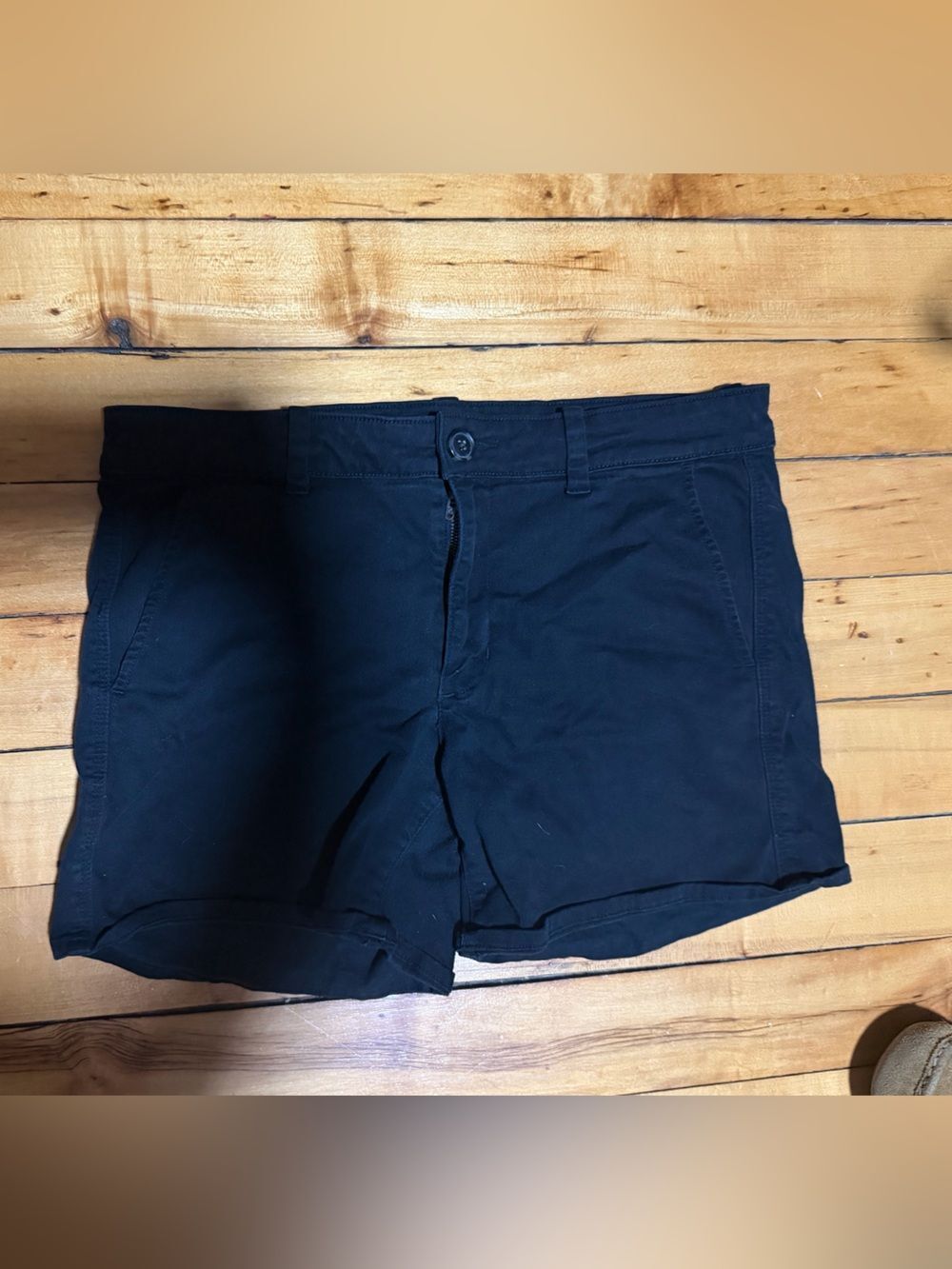 American Eagle Outfitters Twill Midi Shorts Black US Size 12